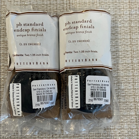 🪟Pottery Barn🪟Standard End Cap Finials in Antique Bronze Finish-1.25 inches - Picture 3 of 4